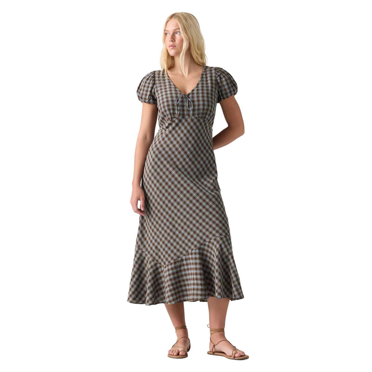 Levi's Lira SS Midi Dress Adelaide Plaid Fallen Rock
